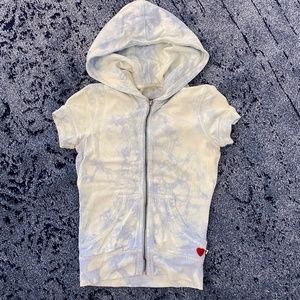 Twisted Heart Tie Dye Hoodie blue XS